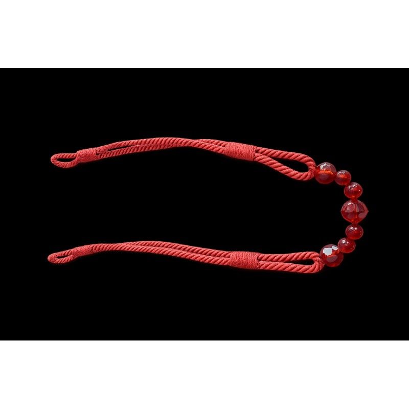 Premium Beaded Rope Curtain Tiebacks – Coral Red 2 Pack, 86cm