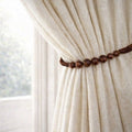 Premium Beaded Rope Curtain Tiebacks – Walnut Brown 2 Pack, 86cm