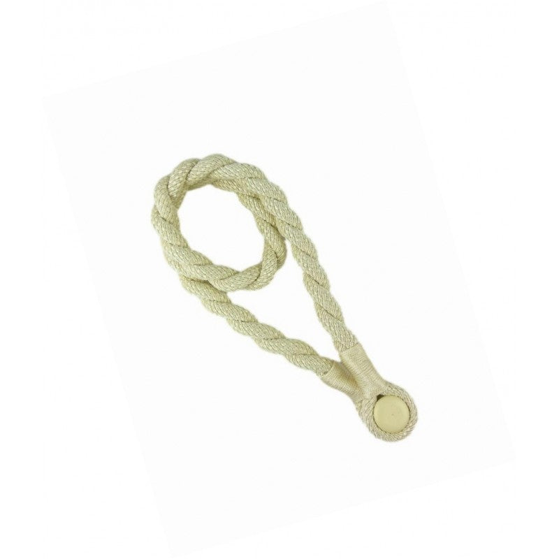 Magnetic Weaved Rope Tieback Cream 750mm - Stylish Curtain Holder Made in Italy - SuperSaverAU - view 1