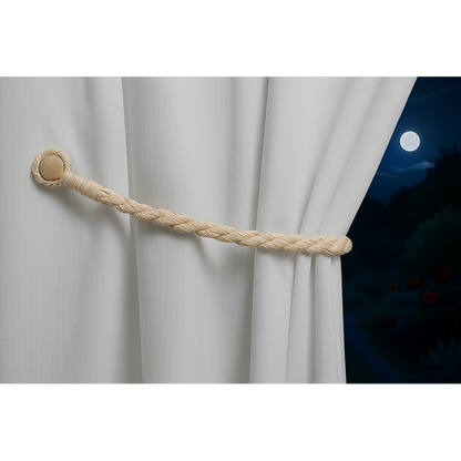 Magnetic weaved rope tieback Linen