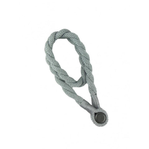 Magnetic Weaved Rope Tieback Grey 750mm - Stylish Curtain Holder Made in Italy - SuperSaverAU - view 1