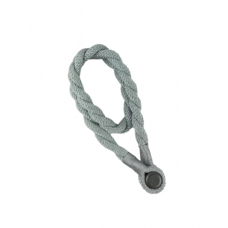 Magnetic Weaved Rope Tieback Grey 750mm - Stylish Curtain Holder Made in Italy - SuperSaverAU - view 1