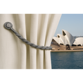 Magnetic Weaved Rope Tieback Grey 750mm - Stylish Curtain Holder Made in Italy - SuperSaverAU - view 2
