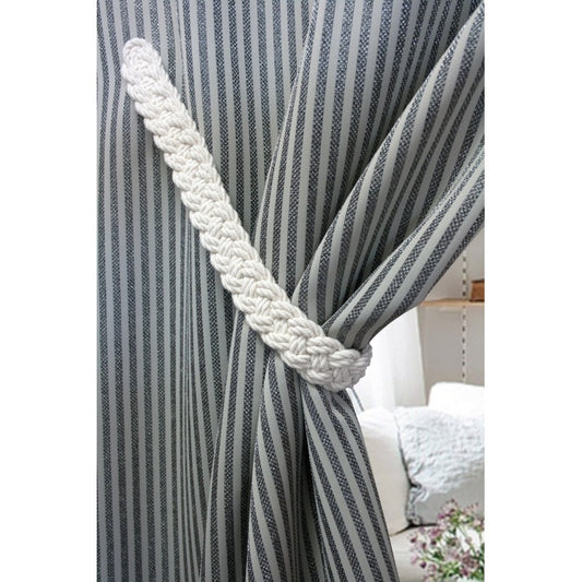 Ecru White Rustique Magnetic Curtain Tieback - 1 Pair