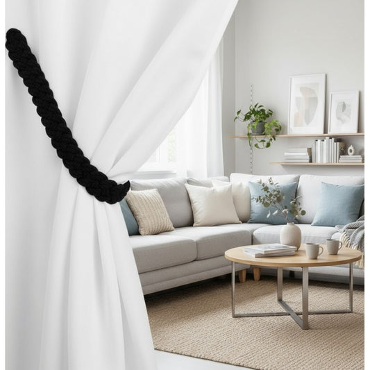 Black Rustique Magnetic Curtain Tieback - 1 Pair