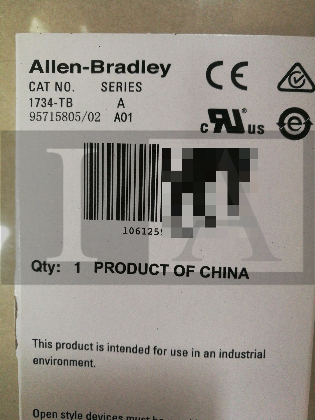 Allen-Bradley 1734-TB Pt I/O Card Base Removable Screw, Opened, Ser A
