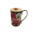 Premium Poppies Fine Bone China Mug – Black Floral 405ml