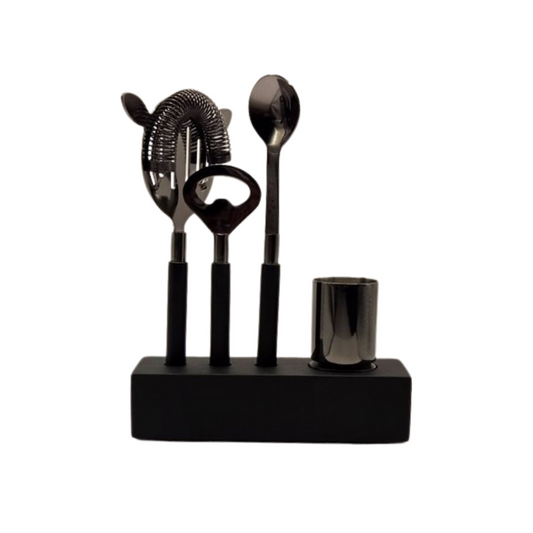 Plantation Bar Tools Stand Black & Silver
