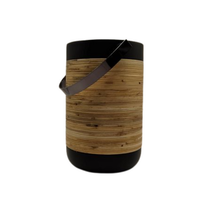 Plantation Wine Cooler - Matte Black with Rattan Wrap | Stainless Steel