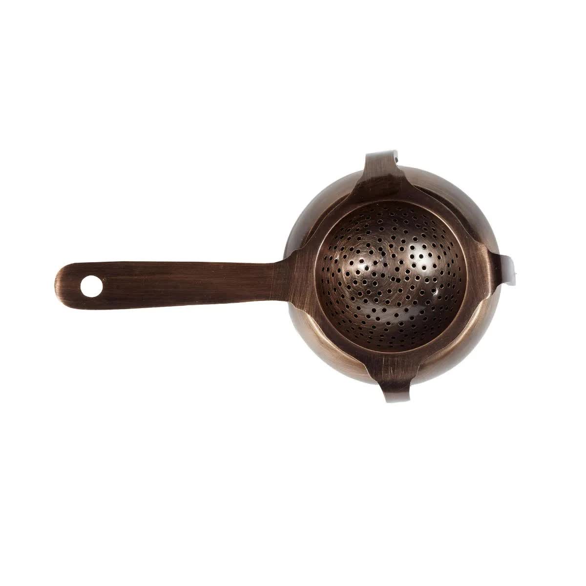 Antique Copper Tea & Cocktail Strainer Set with Matching Saucer, Dual Use - SuperSaverAU - view 1