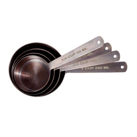 Antique Copper Measuring Cup Set - 1 Cup, ½ Cup, ⅓ Cup, ¼ Cup - Durable Stainless Steel - SuperSaverAU - view 1