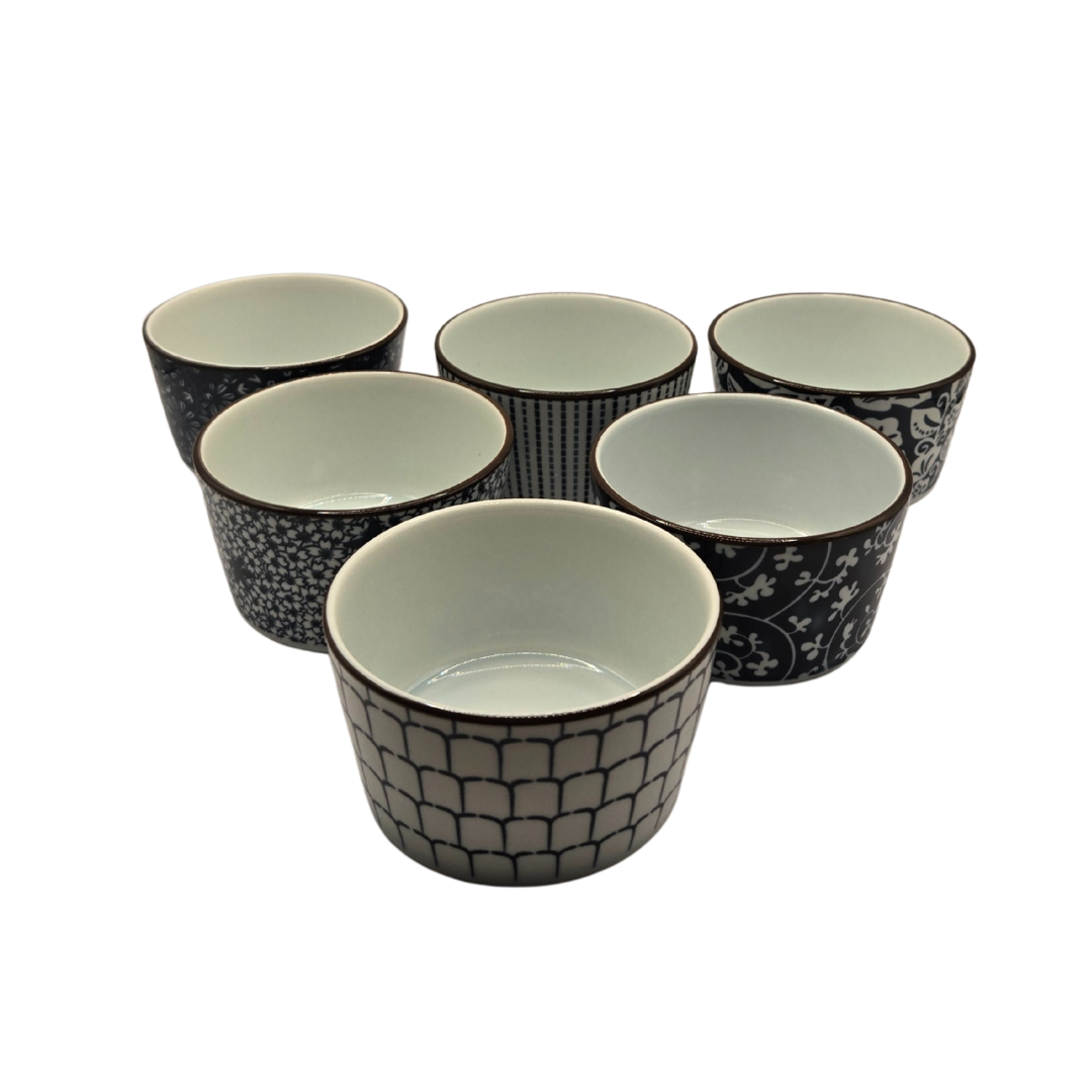 Blue Patterned Ceramic Ramekin Set of 6 - Microwave, Oven, Freezer Safe - SuperSaverAU - view 2