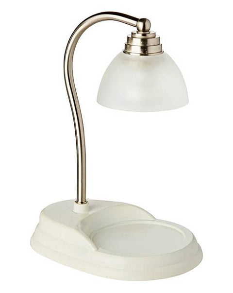 White Nickel Aurora Candle Lamp, 7.75"x5.25"x10.75", Top-Down Warming Technology - SuperSaverAU - view 2