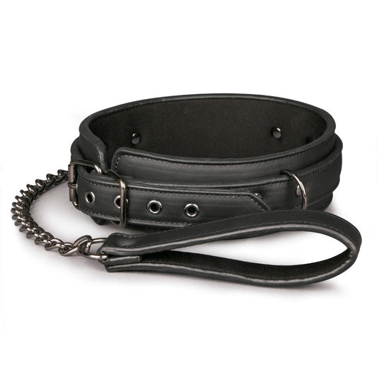 Fetish Collection Bondage Collar with Leash - Adjustable, Comfortable