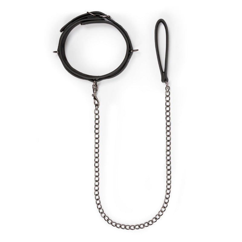 Fetish Collection Bondage Collar with Leash - Adjustable, Comfortable