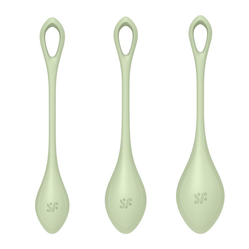 Satisfyer Yoni Power Balls 2 - Green, 3 Pc Set, Silicone