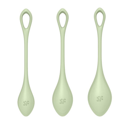 Satisfyer Yoni Power Balls 2 - Green, 3 Pc Set, Silicone