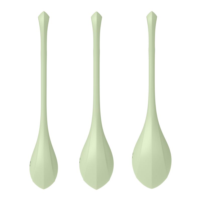 Satisfyer Yoni Power Balls 2 - Green, 3 Pc Set, Silicone