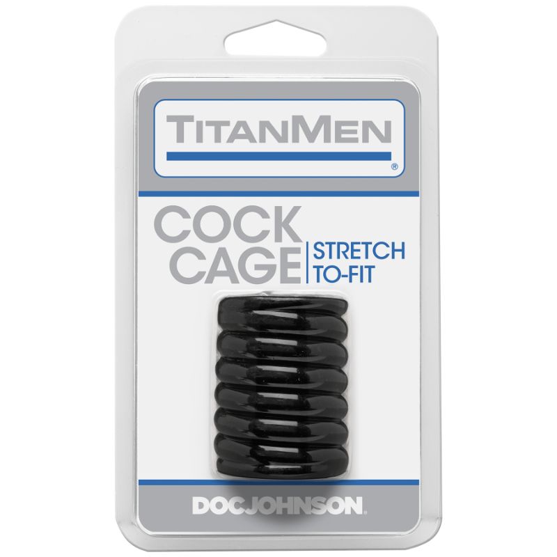 Titanmen Ribbed Cock Cage Sleeve - Black