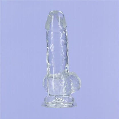 Addiction 6In Crystal Dildo with Balls - Clear