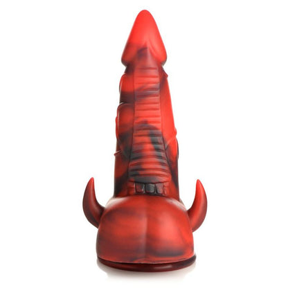 Creature Cocks Horny Devil Demon Silicone Dildo - Red & Black
