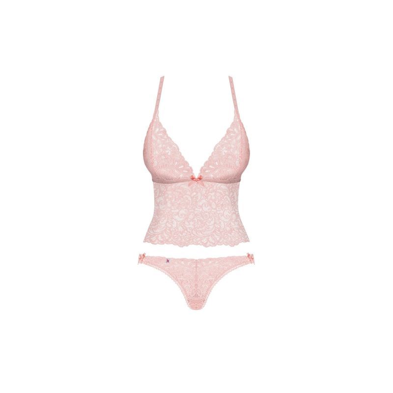 Delicanta Lace Top and Panties Set - Pink