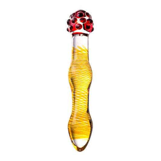 Sexus Glass Dildo - Yellow and Red 20.5Cm