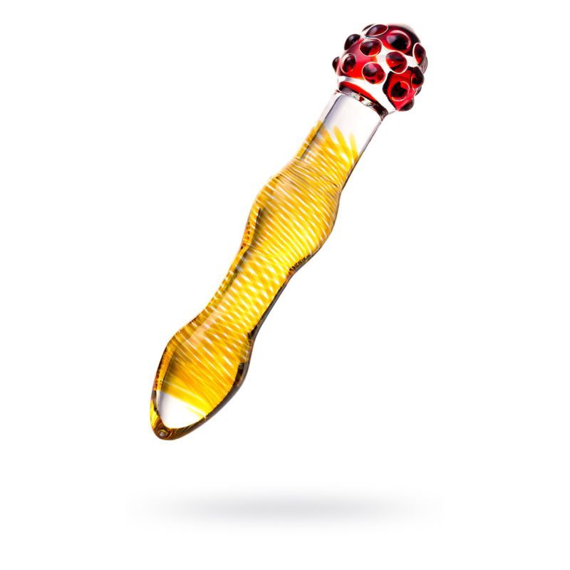 Sexus Glass Dildo - Yellow and Red 20.5Cm