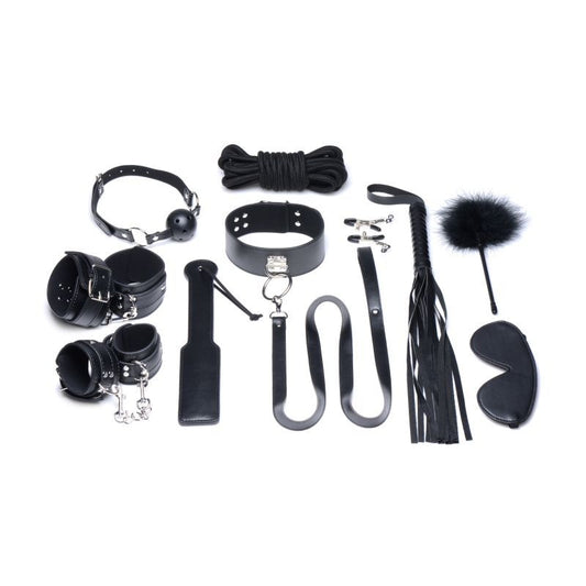 Strict Deluxe 10-Piece Bondage Set Black