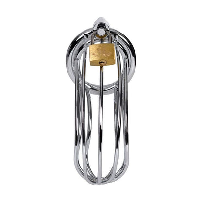 Metal Silver Birdcage Cock Cage with Rings