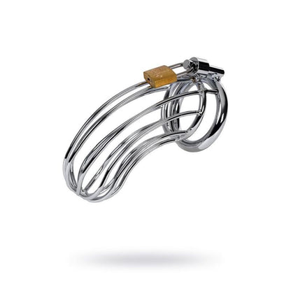 Metal Silver Birdcage Cock Cage with Rings