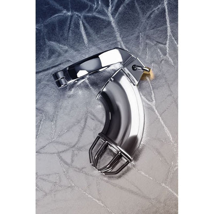 Metal Silver Cock Cage with Rings and Lock