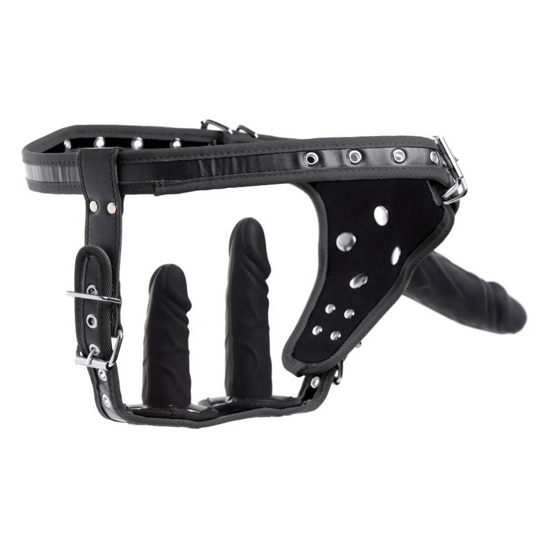 Strict Double Penetration Strap-On Harness with 3 Detachable Dildos