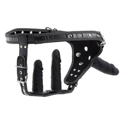 Strict Double Penetration Strap-On Harness with 3 Detachable Dildos