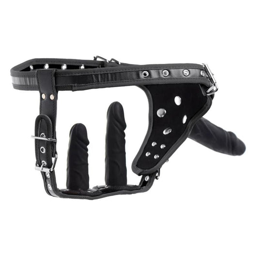 Strict Double Penetration Strap-On Harness with 3 Detachable Dildos