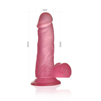 Lovetoy Jelly Studs 6-Inch Crystal Dildo Small Pink