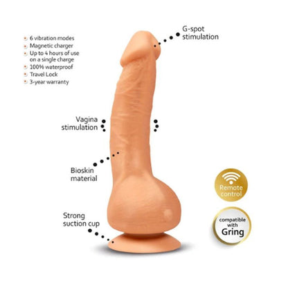 Gvibe Greal Mini Flesh Vibrator with Suction Cup - 18cm