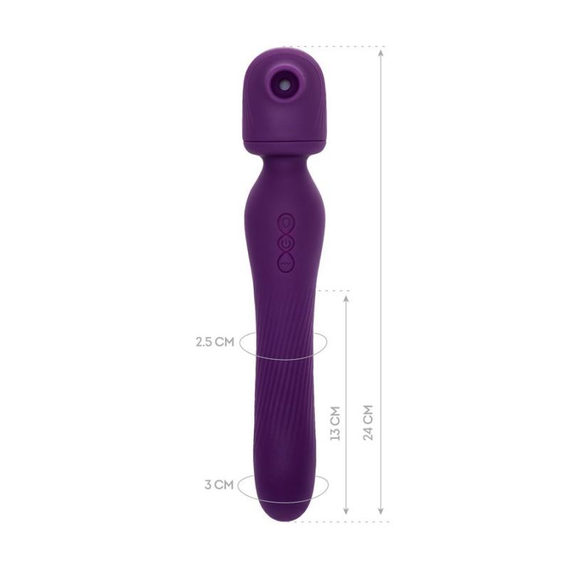Jos Kisom 2-in-1 Wand Massager & Air Pulse Stimulator - Violet