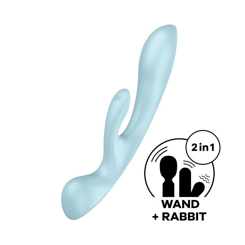 Satisfyer Triple Oh - Light Blue - Rabbit Vibrator & Massager