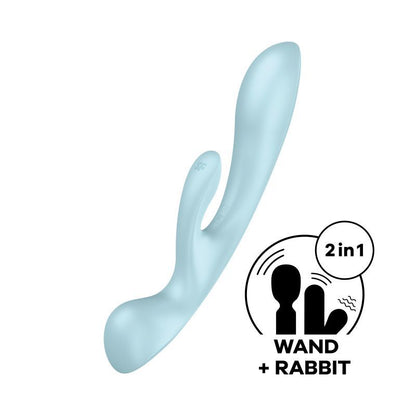 Satisfyer Triple Oh - Light Blue - Rabbit Vibrator & Massager