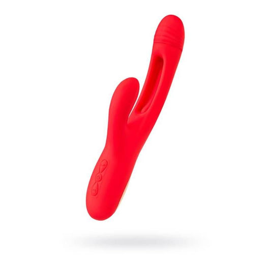 Jos Patti Moving Tongue Rabbit Vibrator - Red