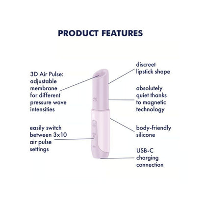 Satisfyer Secret Kiss Clitoral Stimulator - Discreet, Waterproof, USB-C Rechargeable