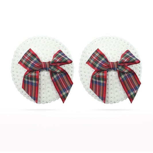 Lovetoy Nipple Pasties Twin Pack - White, Cross Pattern