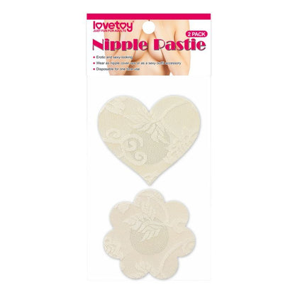Lovetoy Nipple Pasties Twin Pack - Nude, Cross Pattern