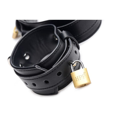 Strict Frog Tie Restraint Set - Black PU Leather