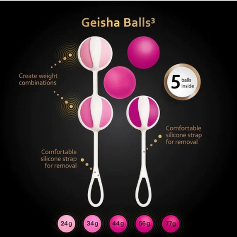 Gvibe Geisha Balls 3 - Sugar Pink - Pelvic Floor Trainer