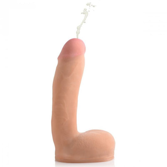 Loadz 8In Dual Density Squirting Dildo with Balls Reservoir - Realistic Feel, Flesh Tone