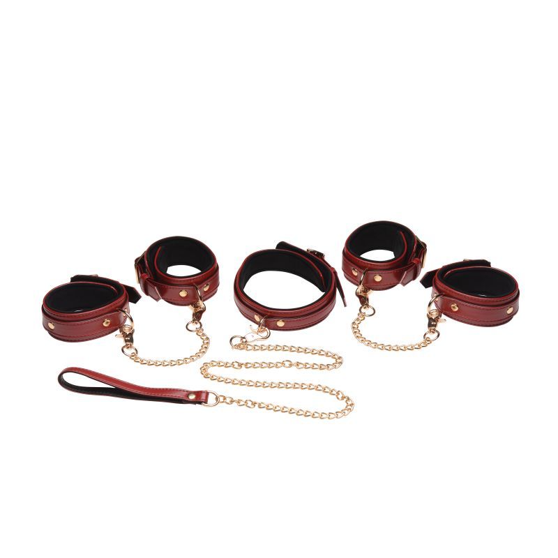 Master Series 6-Piece Bondage Set - Burgundy