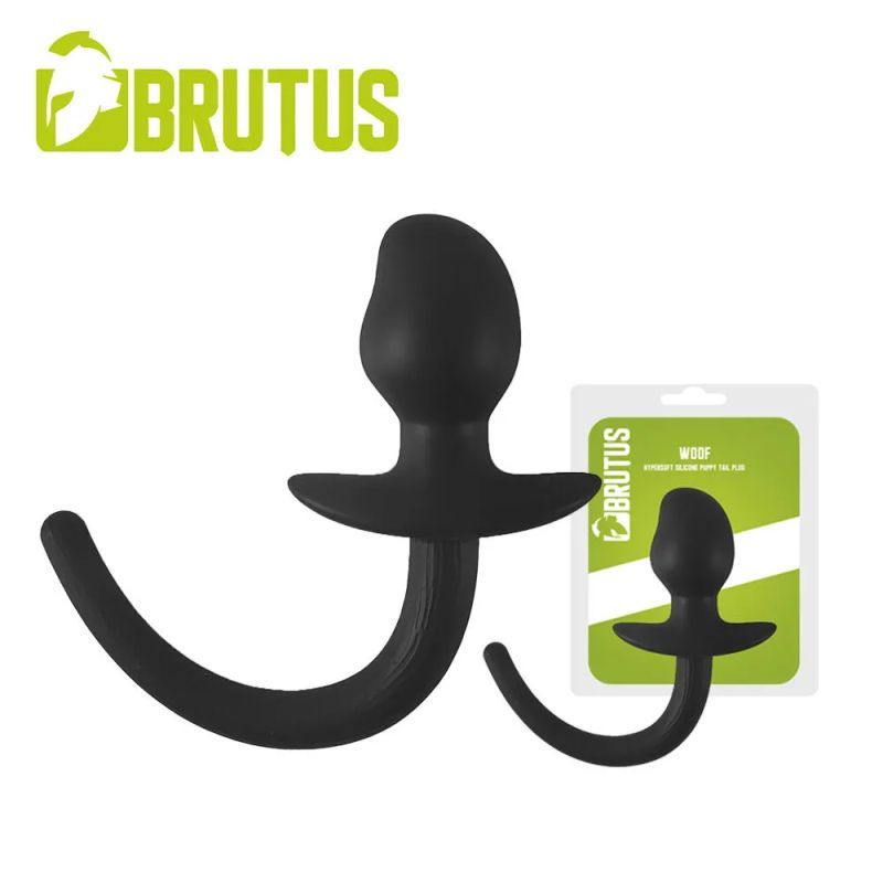 Brutus Woof Silicone Puppy Tail Plug - Black, Ergonomic Design