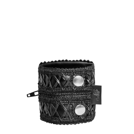 Noir Wrist Wallet - Black Hidden Zipper Design